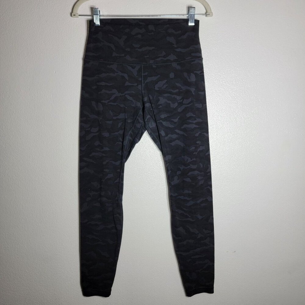 Lululemon Sequoia Camo Black Align Pant 8 Full Length Leggings High Rise W5AZ3S